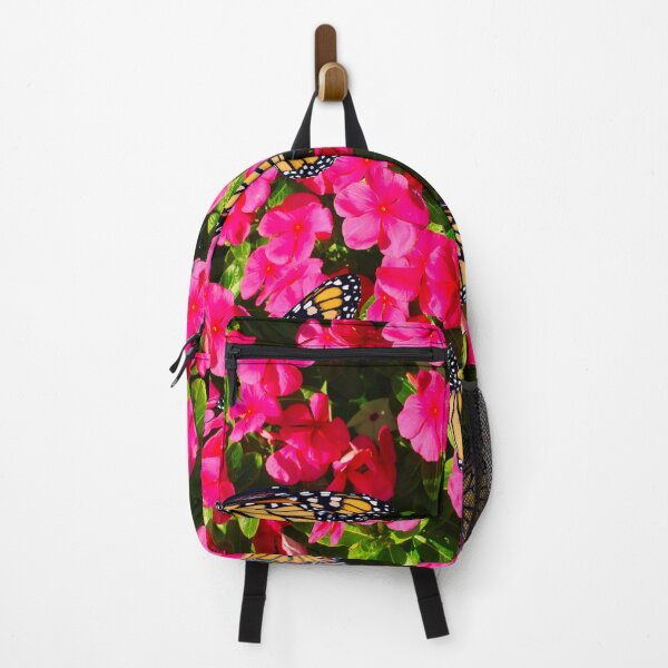 Item preview, Monarch butterflies pollinating Busy lizzye flowers designed and sold by Peter Etchells.