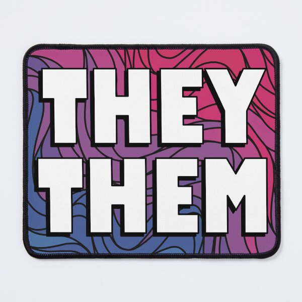 Item preview, They/Them Pronoun Badge on Bi Pride Colours designed and sold by TheCornerOnline.