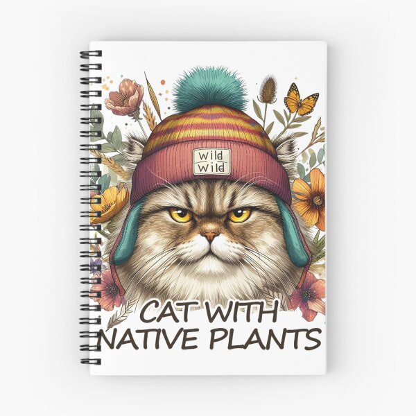 Item preview, Cat with Native Plants designed and sold by erkinmaddison.
