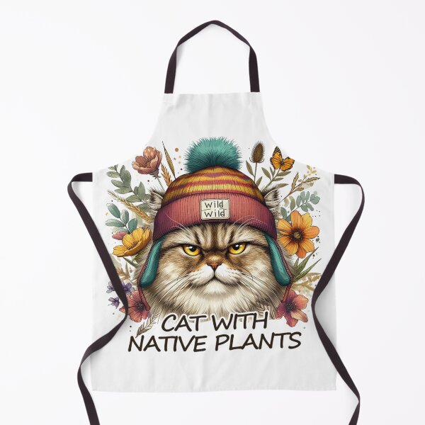 Item preview, Cat with Native Plants designed and sold by erkinmaddison.