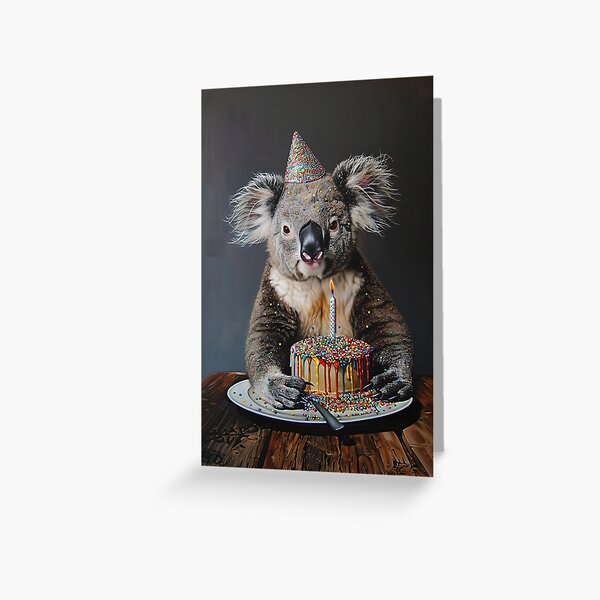 Item preview, Festive Koala Birthday Design - Sprinkles and Party Hat Celebration designed and sold by TringTringCards.