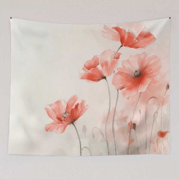 Artikelvorschau, Rote Mohnblumen minimalistische Aquarellmalerei #1 entworfen und verkauft von NatureSight.