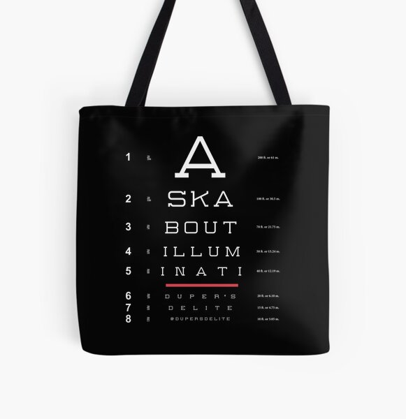 Ask About Illuminati Eye Chart-dark All Over Print Tote Bag