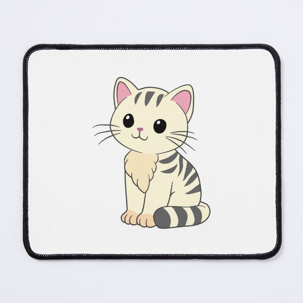 Item preview, White striped sitting cat - AA0061 designed and sold by LionsHut.