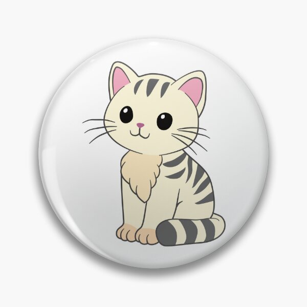 Item preview, White striped sitting cat - AA0061 designed and sold by LionsHut.
