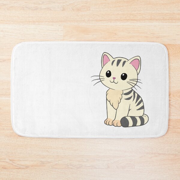 Item preview, White striped sitting cat - AA0061 designed and sold by LionsHut.