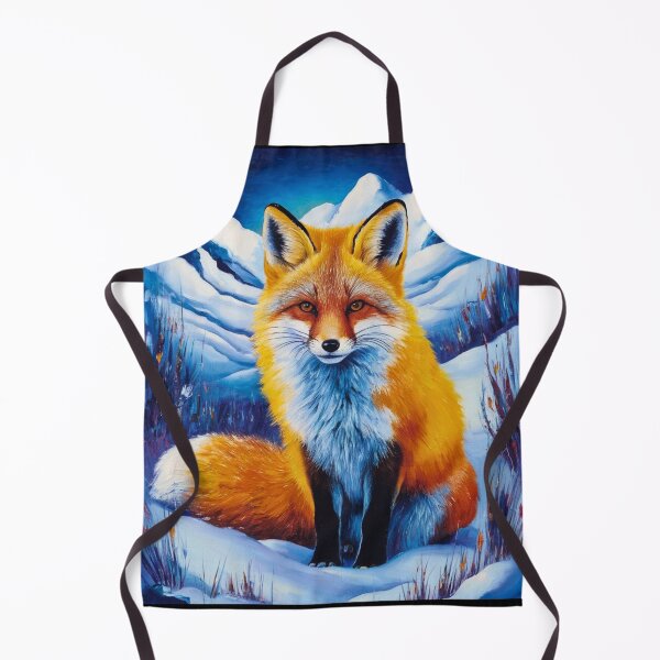 Item preview, Fox Portrait. Winter season, snowy fox, vintage fox, fox painting, Paul Gauguin style designed and sold by FoxVibes.