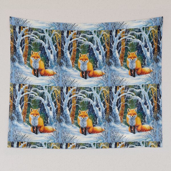 Artikelvorschau, Fuchs-Porträt. Wintersaison, Schneefuchs, Vintage-Fuchs, Fuchs-Malerei, Paul Gauguin-Stil entworfen und verkauft von FoxVibes.