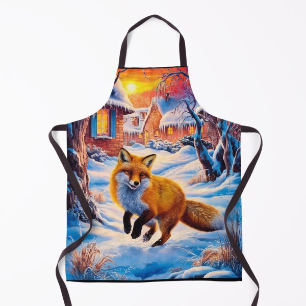 Item preview, Fox Portrait. Winter season, snowy fox, vintage fox, fox painting, Paul Gauguin style designed and sold by FoxVibes.