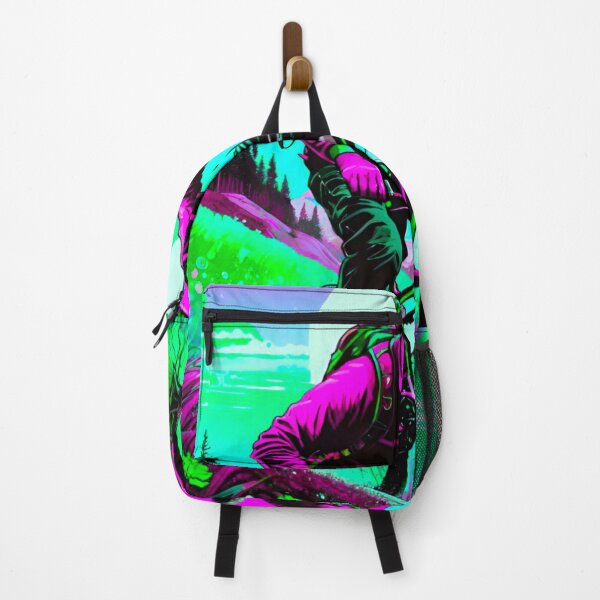 Item preview, Trail Blazer: Pink and Turquoise MTB Shredder designed and sold by GrizzlyCollective.