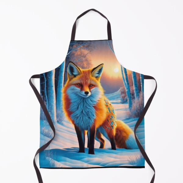 Item preview, Fox Portrait. Winter season, snowy fox, vintage fox, fox painting, Paul Gauguin style designed and sold by FoxVibes.