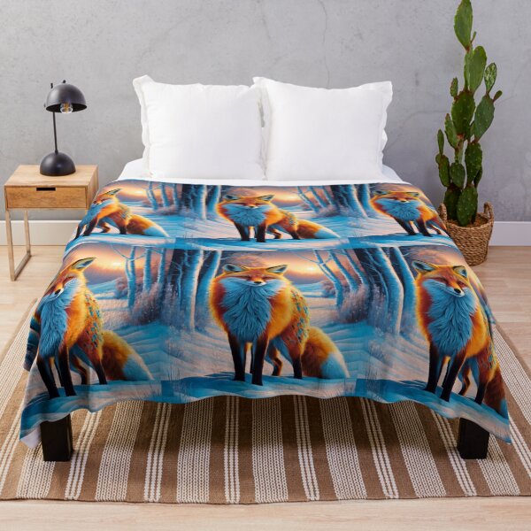 Item preview, Fox Portrait. Winter season, snowy fox, vintage fox, fox painting, Paul Gauguin style designed and sold by FoxVibes.
