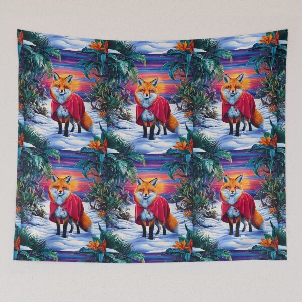 Item preview, Fox Portrait. Winter season, snowy fox, vintage fox, fox painting, Paul Gauguin style designed and sold by FoxVibes.