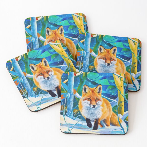 Artikelvorschau, Fuchs-Porträt. Wintersaison, Schneefuchs, Vintage-Fuchs, Fuchs-Malerei, Paul Gauguin-Stil entworfen und verkauft von FoxVibes.