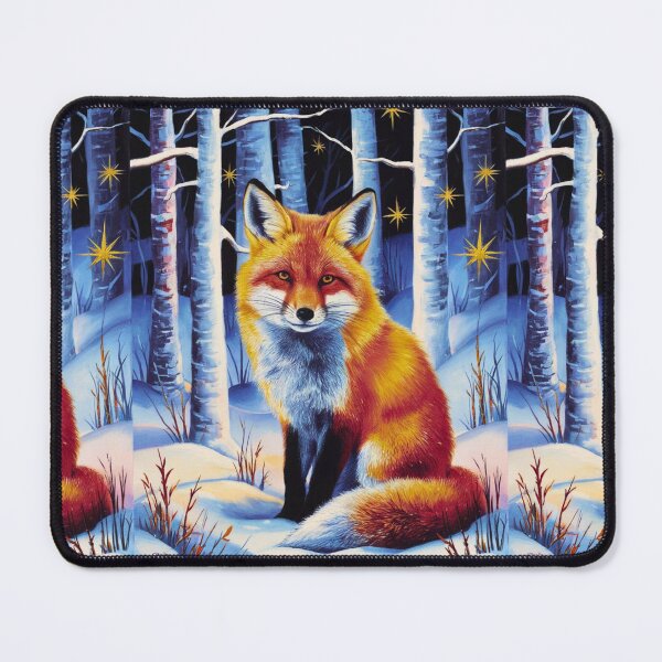 Item preview, Fox Portrait. Winter season, snowy fox, vintage fox, fox painting, Paul Gauguin style designed and sold by FoxVibes.