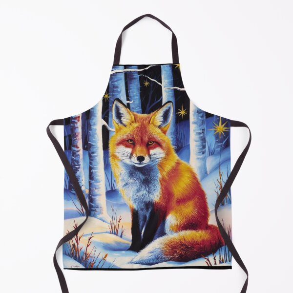 Item preview, Fox Portrait. Winter season, snowy fox, vintage fox, fox painting, Paul Gauguin style designed and sold by FoxVibes.