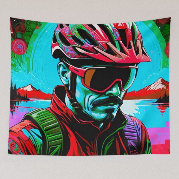 Item preview, Safety First: MTB Rider with Helmet designed and sold by GrizzlyCollective.