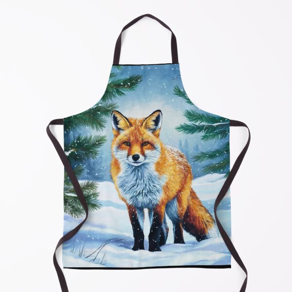 Item preview, Fox Portrait. Winter season, snowy fox, vintage fox, fox painting, Paul Gauguin style designed and sold by FoxVibes.