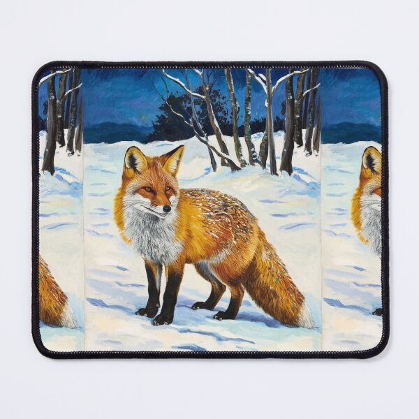 Item preview, Fox Portrait. Winter season, snowy fox, vintage fox, fox painting, Paul Gauguin style designed and sold by FoxVibes.