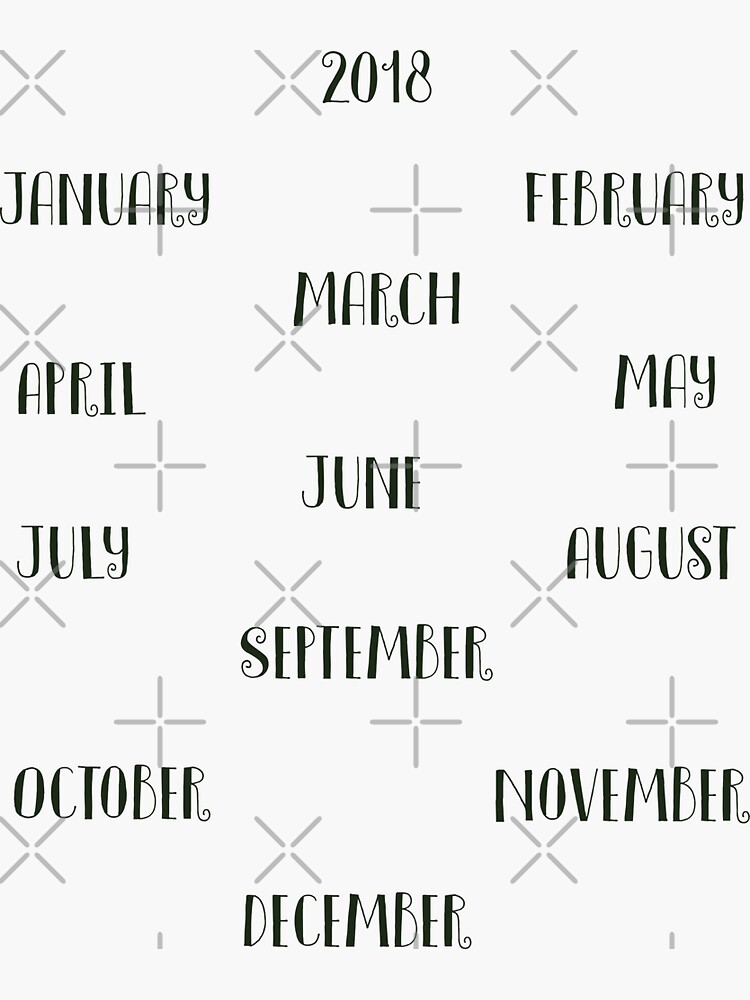 Bullet Journal and Planner Month Name Stickers Black 1 Sticker for Sale by  JakeRhodes
