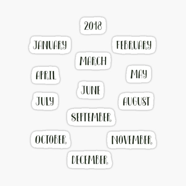 Printable Month Name Planner Stickers