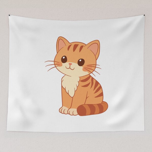 Item preview, Orange striped sitting cat - AA0062 designed and sold by LionsHut.