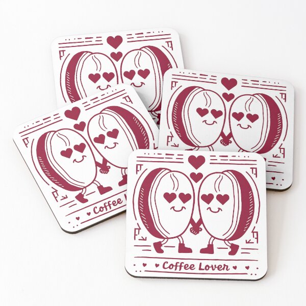 Item preview, Amante del café corazones rojos fondo blanco monocromático minimalista designed and sold by VanillaBlueSky.