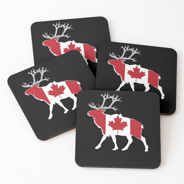 Item preview, Maple Leaf Patriotic Caribou Canada Flag  designed and sold by Smix Pixels.