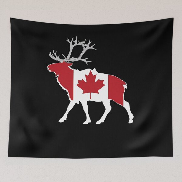 Item preview, Maple Leaf Patriotic Caribou Canada Flag  designed and sold by Smix Pixels.