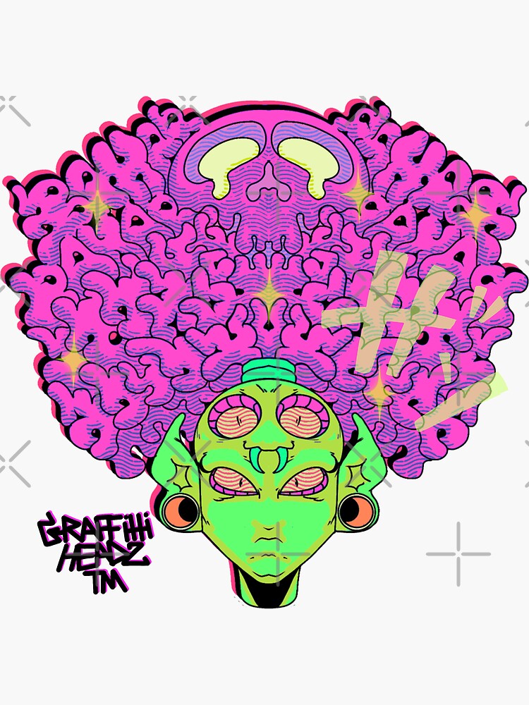 Thumbnail 3 of 3, Sticker, B.Nebula graffitiheadz designed and sold by 333Evilchef.