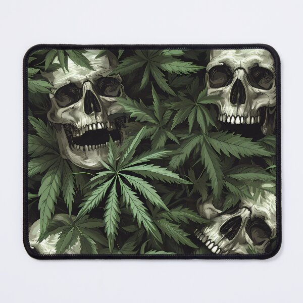 Item preview, “Nocturnal Jungle: Skulls and Cannabis Leaves” designed and sold by Art-Vortex-fr.