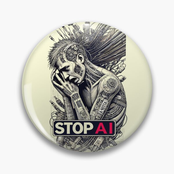 Item preview, Stop AI: A Cry for Humanity designed and sold by SerhiiArt.