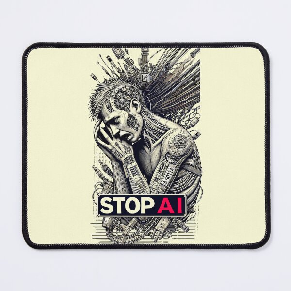 Item preview, Stop AI: A Cry for Humanity designed and sold by SerhiiArt.