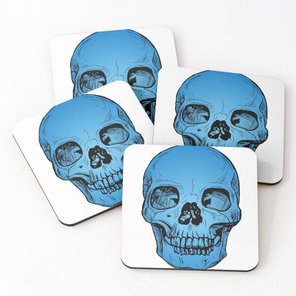 Item preview, skull blue skeleton symbol bone head designed and sold by DhevRange.