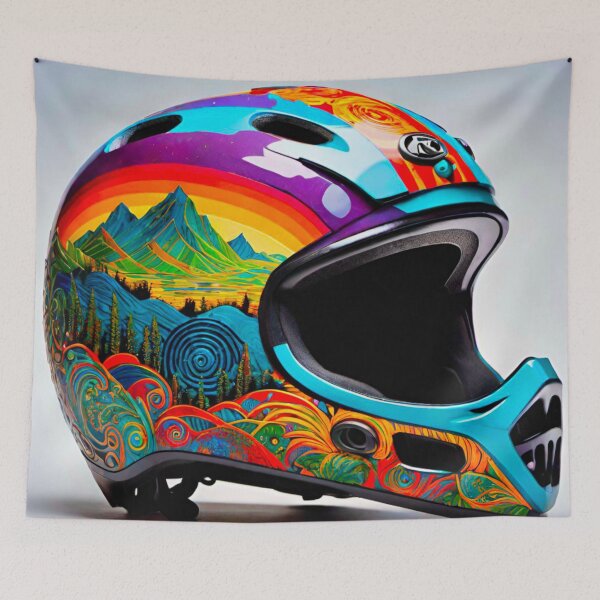 Item preview, Art in Motion: Mega Detailed MTB Helmet designed and sold by GrizzlyCollective.