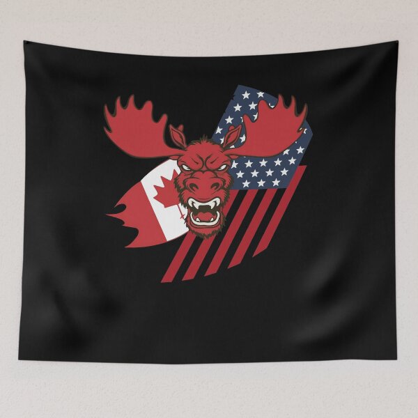 Item preview,  Maple Leaf Patriotic Moose Canada USA Flag  designed and sold by Smix Pixels.