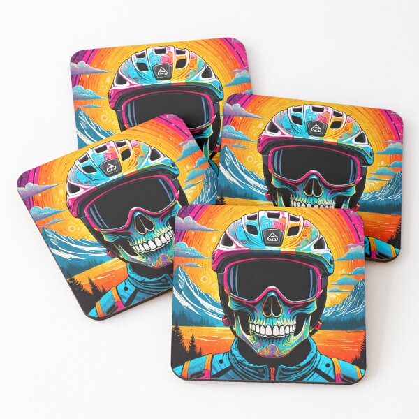 Item preview, Ride or Die: Skull in MTB Helmet designed and sold by GrizzlyCollective.