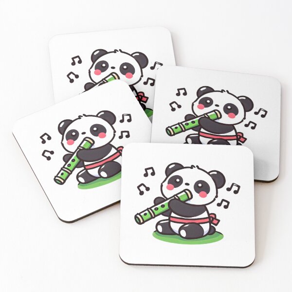 Item preview, Chibi panda playing a bamboo flute designed and sold by LuzCobal.