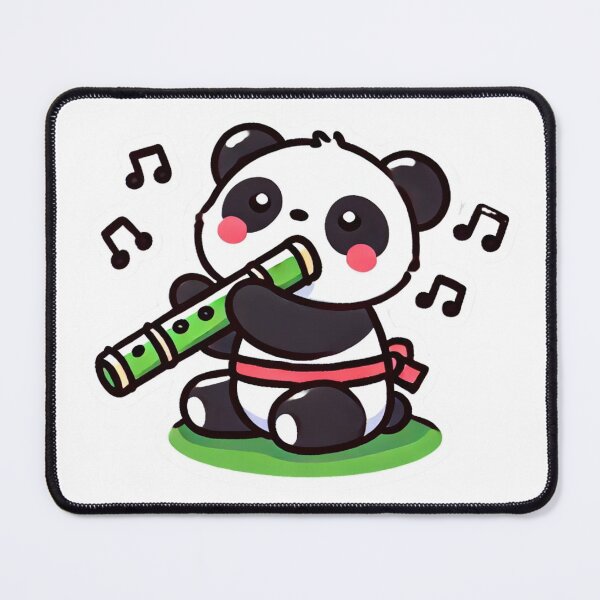 Item preview, Chibi panda playing a bamboo flute designed and sold by LuzCobal.