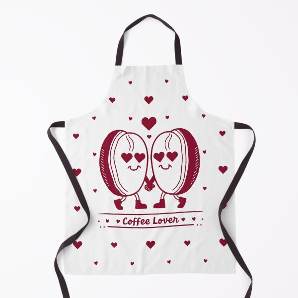 Item preview, Coffee Lover red hearts minimalistic monochromatic white background designed and sold by VanillaBlueSky.