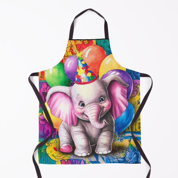 Artikelvorschau, Geburtstagselefant. Geburtstagsfeier, süßer Elefant, Partytier, kleiner Elefant, bunter Elefant, Elefantenzeichnung entworfen und verkauft von ElephantVibes.