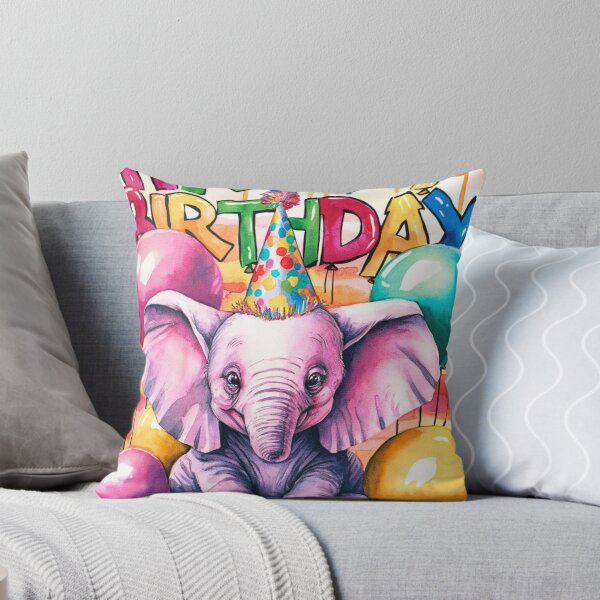 Artikelvorschau, Geburtstagselefant. Geburtstagsfeier, süßer Elefant, Partytier, kleiner Elefant, bunter Elefant, Elefantenzeichnung entworfen und verkauft von ElephantVibes.