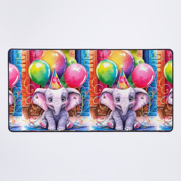 Artikelvorschau, Geburtstagselefant. Geburtstagsfeier, süßer Elefant, Partytier, kleiner Elefant, bunter Elefant, Elefantenzeichnung entworfen und verkauft von ElephantVibes.
