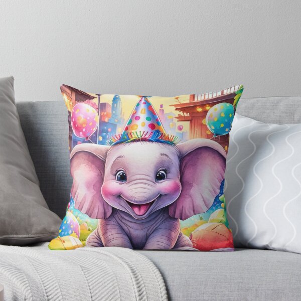 Artikelvorschau, Geburtstagselefant. Geburtstagsfeier, süßer Elefant, Partytier, kleiner Elefant, bunter Elefant, Elefantenzeichnung entworfen und verkauft von ElephantVibes.