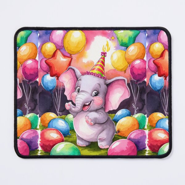 Artikelvorschau, Geburtstagselefant. Geburtstagsfeier, süßer Elefant, Partytier, kleiner Elefant, bunter Elefant, Elefantenzeichnung entworfen und verkauft von ElephantVibes.
