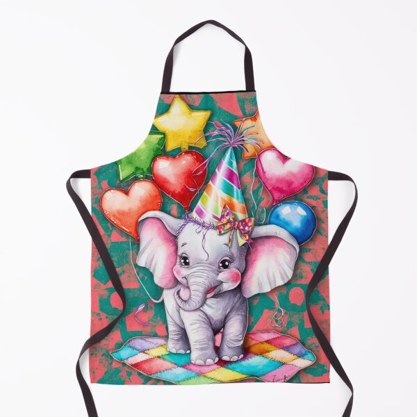 Artikelvorschau, Geburtstagselefant. Geburtstagsfeier, süßer Elefant, Partytier, kleiner Elefant, bunter Elefant, Elefantenzeichnung entworfen und verkauft von ElephantVibes.