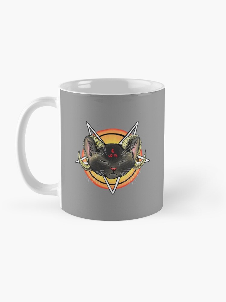 Alternate view of Worship the Devil Kitty Mug