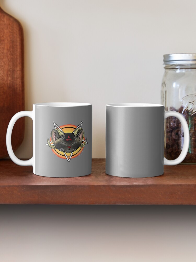 Alternate view of Worship the Devil Kitty Mug