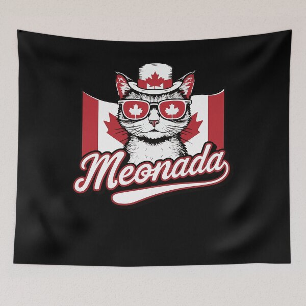 Item preview, Meonada Maple Leaf Patriotic Cat Sunglasses Canada Flag  designed and sold by Smix Pixels.