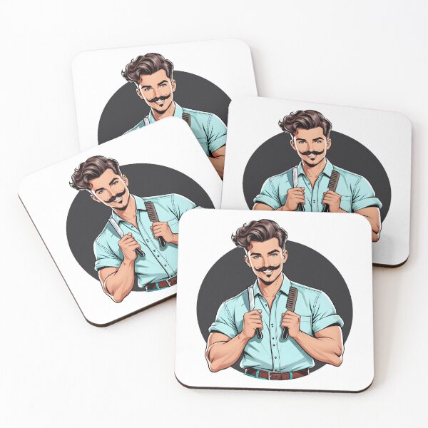 Item preview, Handsome man barber.  designed and sold by JoraArt.